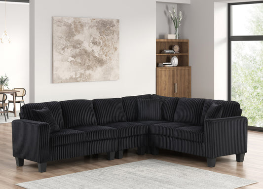 Logan Corduroy Reversible Sectional (Onyx)