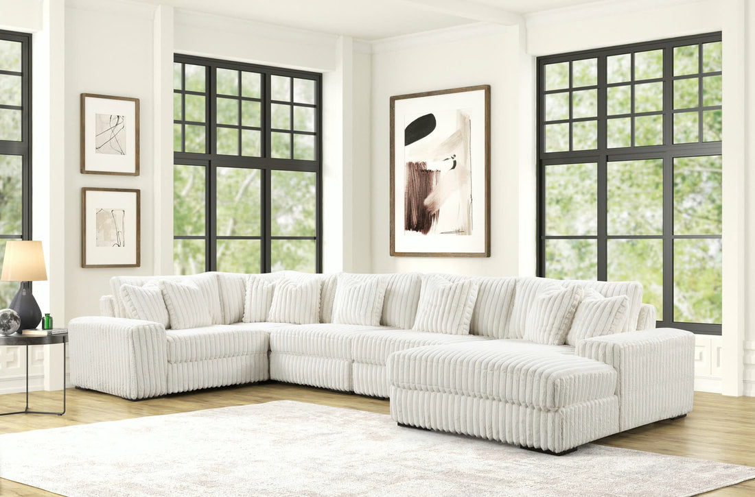 Seasons 5-Piece Sectional Couch (Cream)