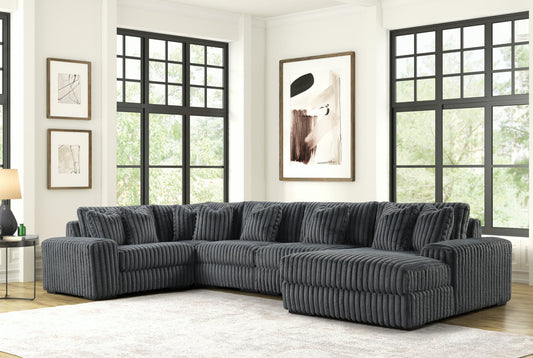 Seasons 5-Piece Sectional Couch (Charcoal)