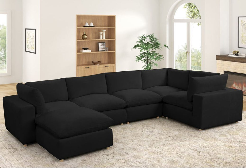 6-Piece XL Cloud (Black Performance Fabric)
