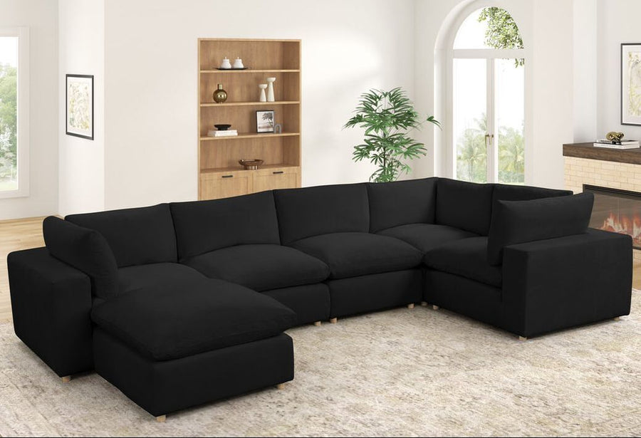 6-Piece XL Cloud (Black Performance Fabric)