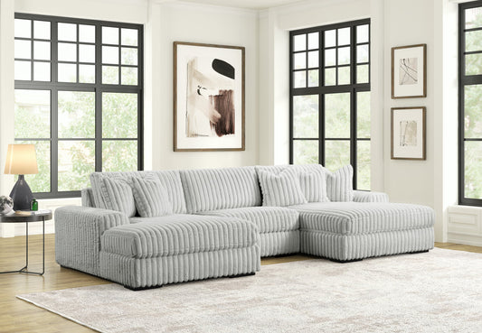 Sunday Corduroy Sectional (XL Grey)